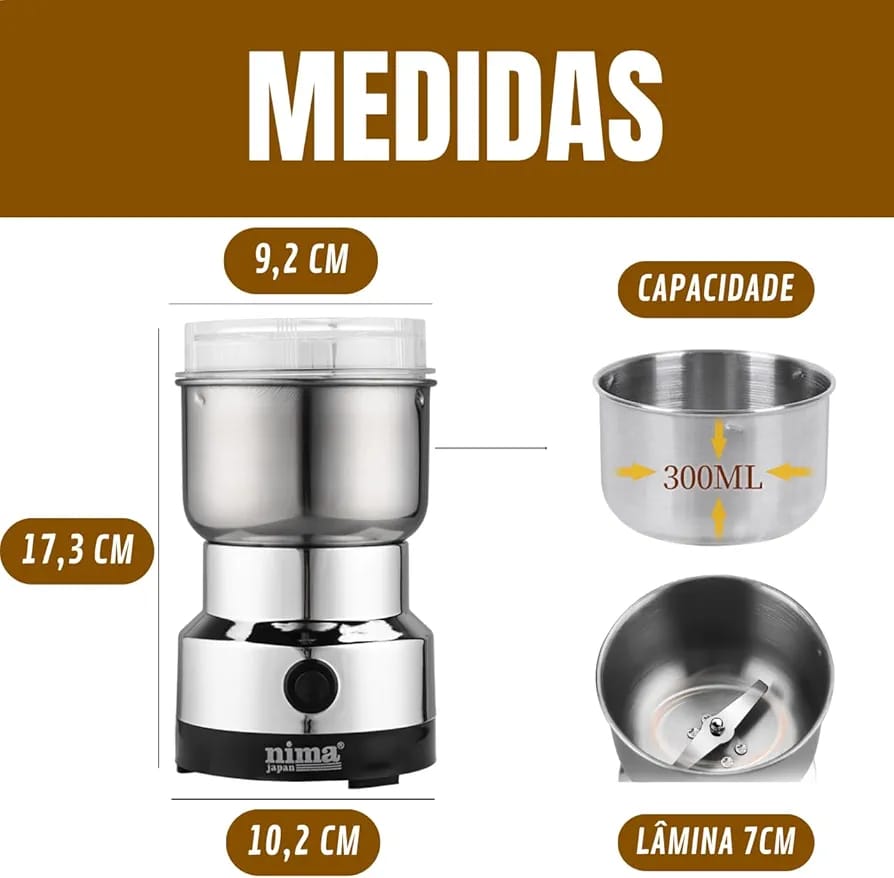 Molino eléctrico de café multifuncional